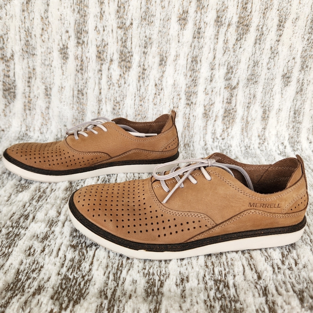 Merrell "Around Town Lace Air" Lace-Up Comfort Cork Shoes Tan | Women’s Size 7 - Picture 6 of 13